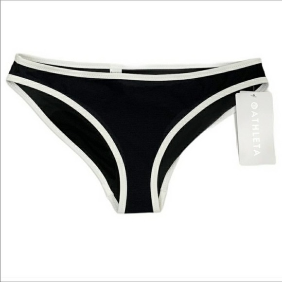 ATHLETA Clean Medium Bound Black and White Bikini Bottom Size Large - Picture 4 of 9
